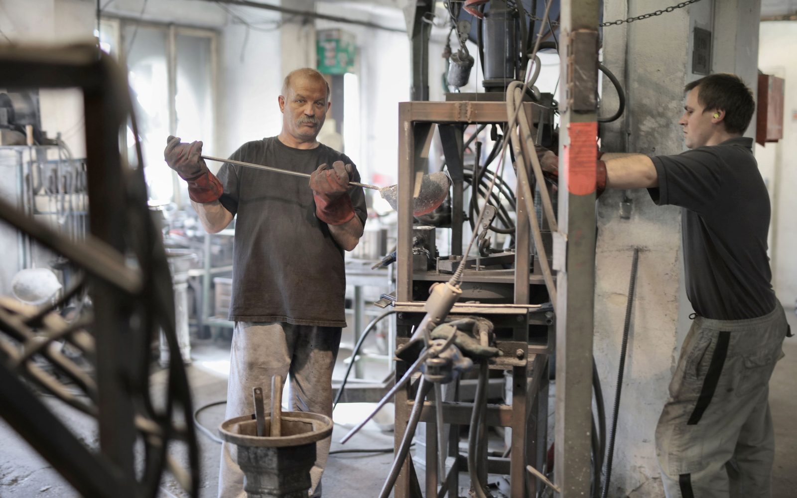 Technical workers in an industrial environment